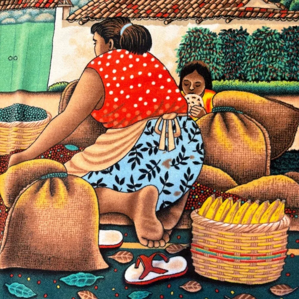 Colorful Edmundo Otoniel Rural Towel Art Farming‎ Scene Cotton Hilasal VTG